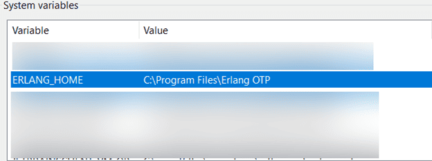 add erlang to system variables